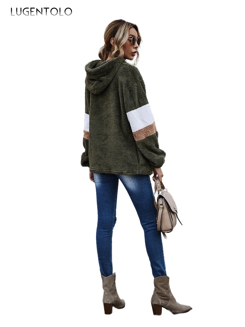 Lugentolo Women's Hoodie Casual Solid Color Loose Autumn New Long Sleeve Plush Sweatshirts Female Fashion All-match Hoodies
Lugentolo Women's Hoodie Casual Solid Color Loose Autumn New Long Sleeve Plush Sweatshirts Female Fashion All-match Hoodies