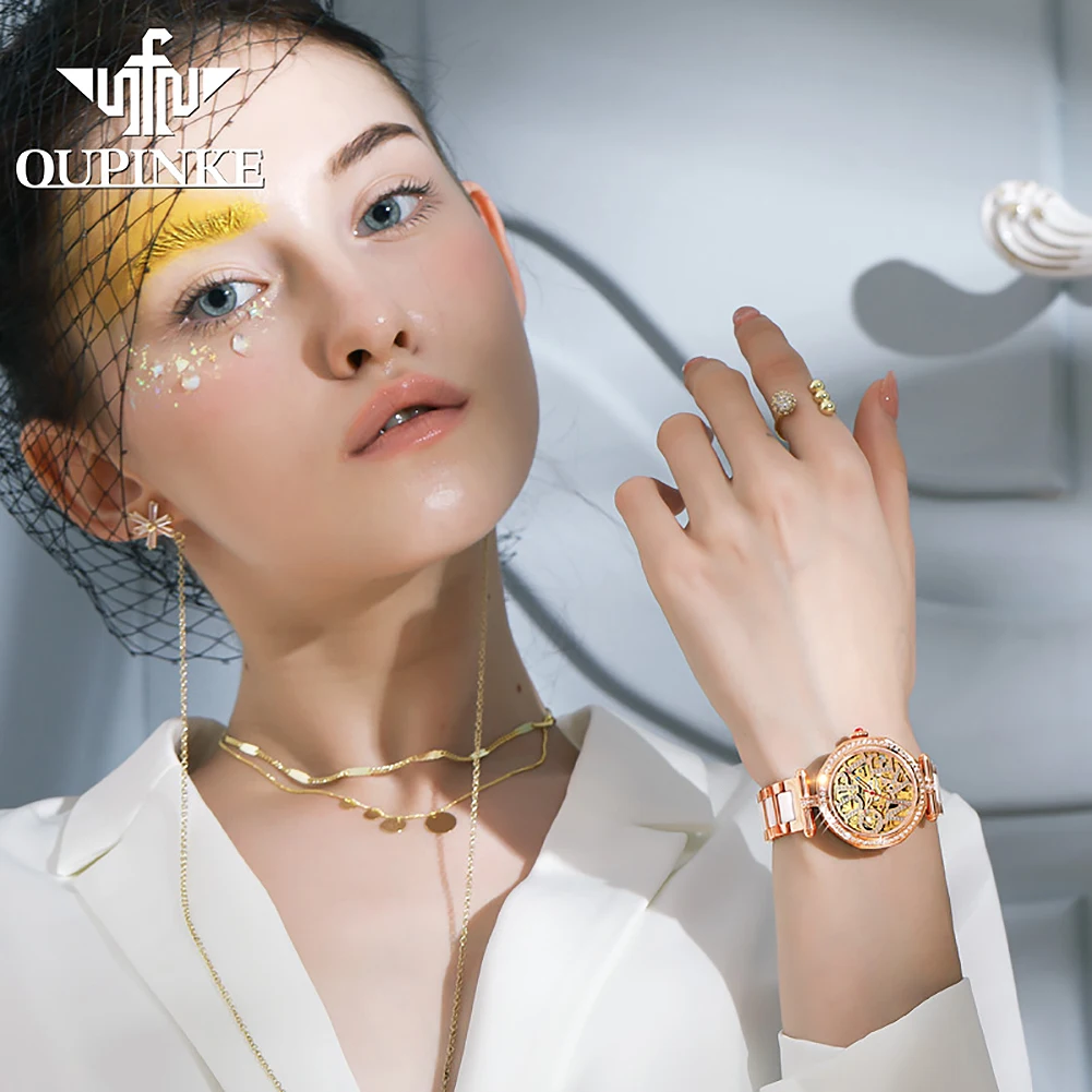 OUPINKE Women watch Set Waterproof Automatic Mechanical watch Female Ceramic watch Gift for Women Wristwatches
OUPINKE Women watch Set Waterproof Automatic Mechanical watch Female Ceramic watch Gift for Women Wristwatches