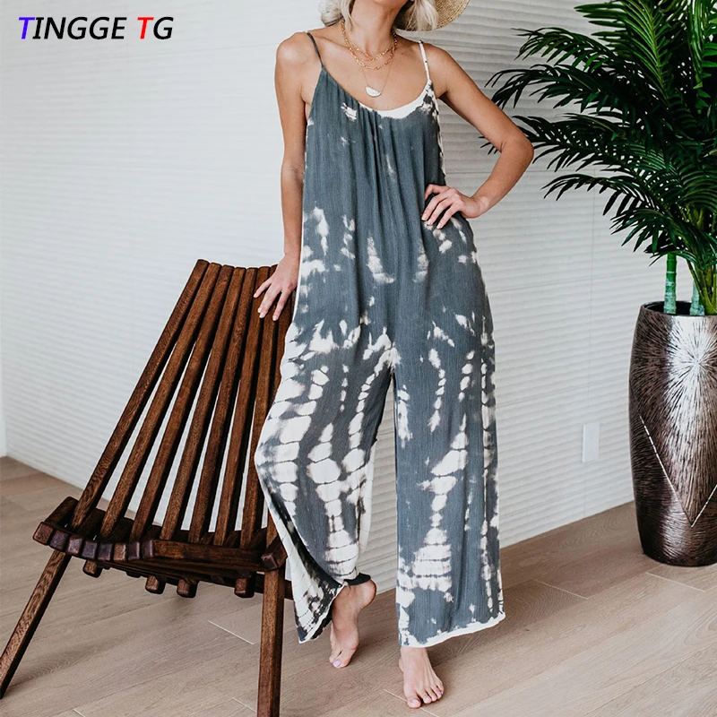 2021 summer tie dyeing new women's suspenders sexy wide-leg jumpsuit combinaison femme
2021 summer tie dyeing new women's suspenders sexy wide-leg jumpsuit combinaison femme
