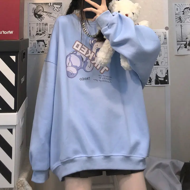 Women's round neck hoodies with velvet thickening Korean version of loose long-sleeved tops 2022 new all-match thinner jacket
Women's round neck hoodies with velvet thickening Korean version of loose long-sleeved tops 2022 new all-match thinner jacket