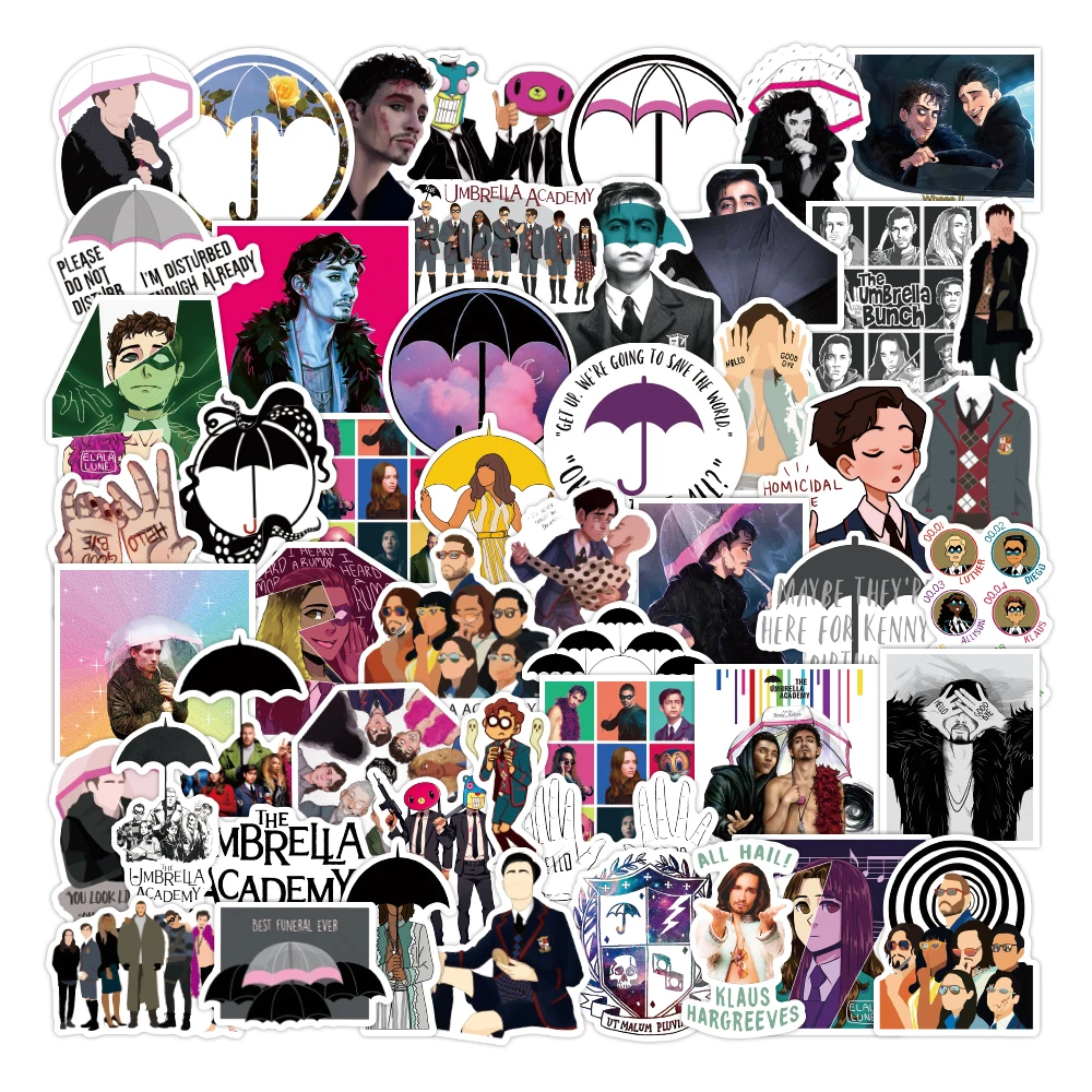 50Pcs Cute The Umbrella Academy Style Luggage Stickers for Gifts to DIY Laptop Phone Fridge Guitar Water Bottle Decor Sticker
50Pcs Cute The Umbrella Academy Style Luggage Stickers for Gifts to DIY Laptop Phone Fridge Guitar Water Bottle Decor Sticker