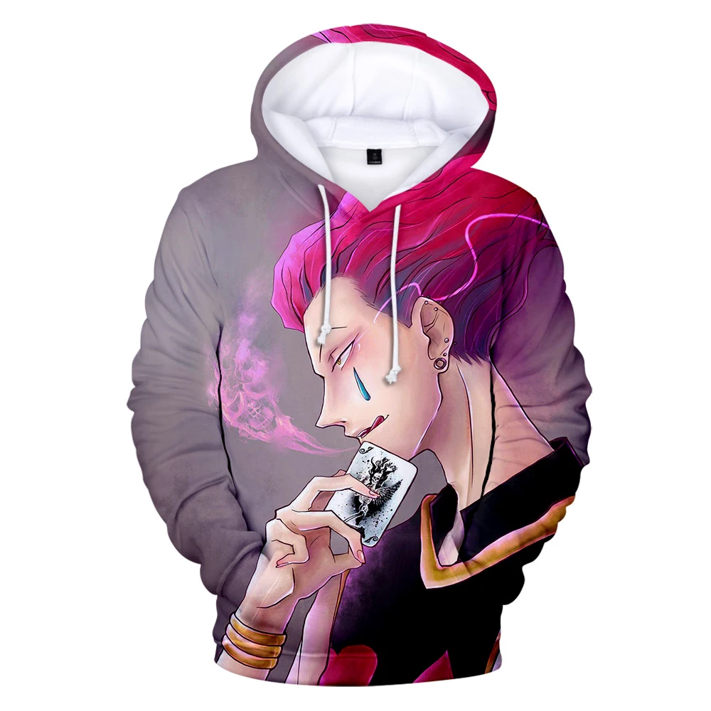 Новинка 2021, модные толстовки HUNTER-HUNTER Hisoka, свитшоты, Пуловеры на осень и зиму, толстовка с длинным рукавом для мужчин и женщин
Новинка 2021, модные толстовки HUNTER-HUNTER Hisoka, свитшоты, Пуловеры на осень и зиму, толстовка с длинным рукавом для мужчин и женщин