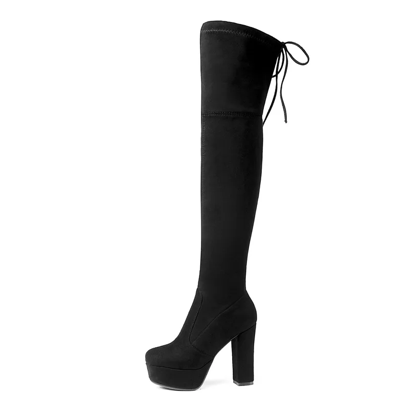 Autumn thick heel high heel waterproof platform boots large size 40-43 skinny elastic boots over the knee women's Boots
Autumn thick heel high heel waterproof platform boots large size 40-43 skinny elastic boots over the knee women's Boots