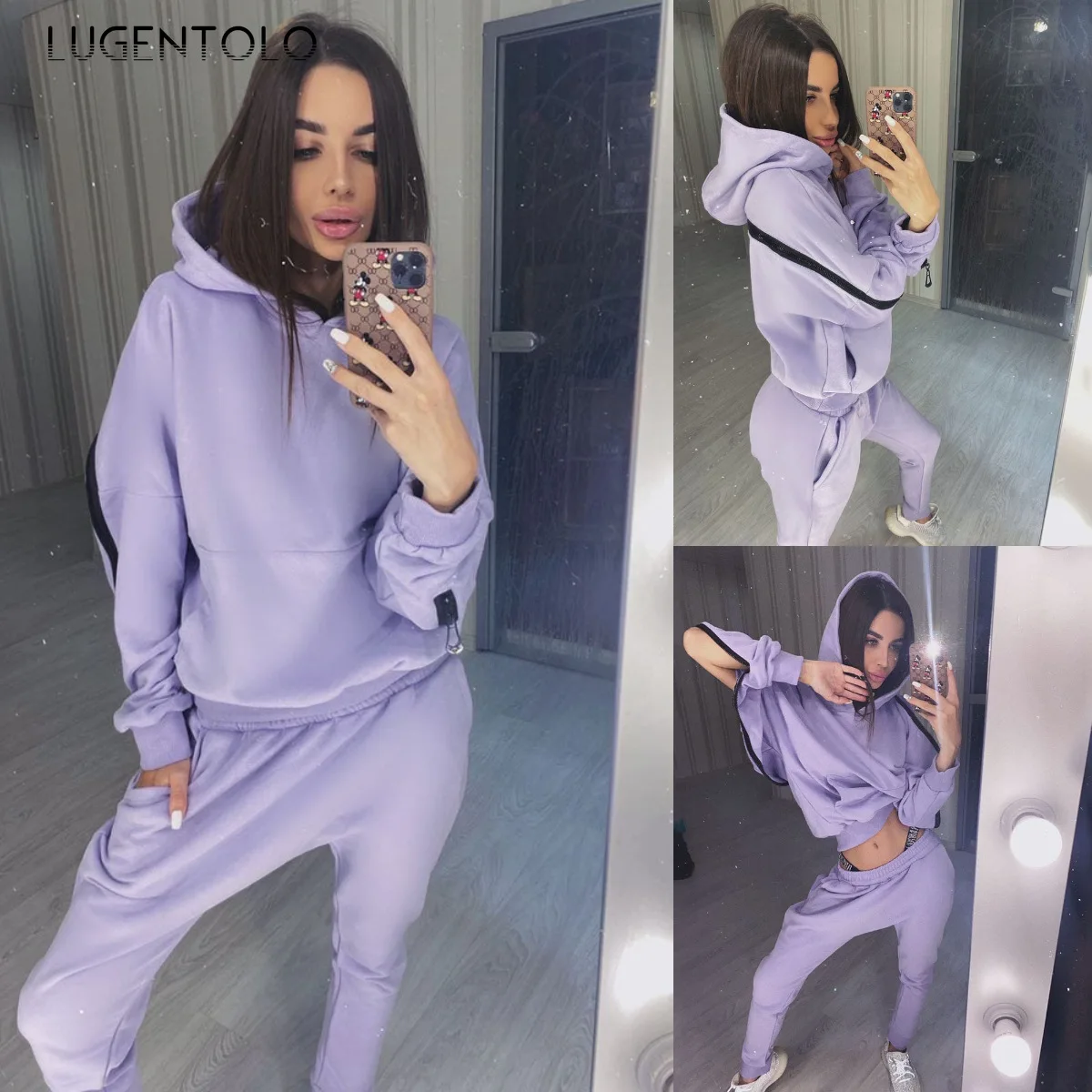 Женский комплект из двух предметов, однотонный топ с капюшоном и длинным рукавом, новый женский модный сексуальный спортивный костюм на мол...
Женский комплект из двух предметов, однотонный топ с капюшоном и длинным рукавом, новый женский модный сексуальный спортивный костюм на мол...