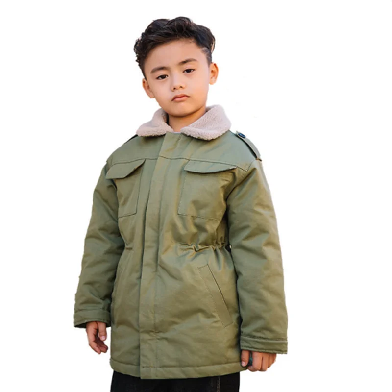 Medium And Long Children's Clothes Thickened Windproof Warm Boy's Cotton Jacket Army Green Outdoor Student Trekking Hiking Coat
Medium And Long Children's Clothes Thickened Windproof Warm Boy's Cotton Jacket Army Green Outdoor Student Trekking Hiking Coat