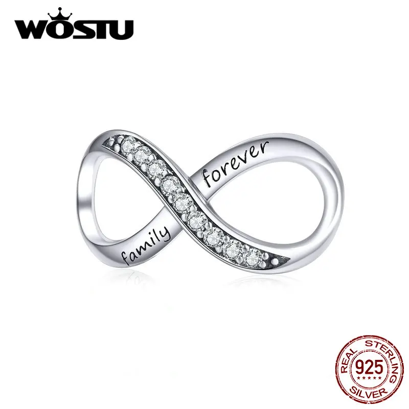 WOSTU 925 Sterling Silver Bead Family Forever Charms Pendant Fit Original Pendant for Bracelets Necklaces Valentine's Day Gift
WOSTU 925 Sterling Silver Bead Family Forever Charms Pendant Fit Original Pendant for Bracelets Necklaces Valentine's Day Gift