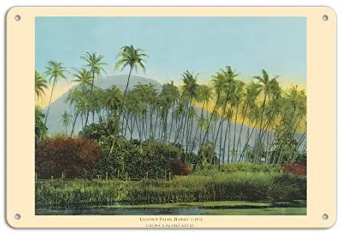 Coconut (Cocoanut) Palms - Hawaii - Hawaiian Color Postcard c.1910s Metal Tin Sign
Coconut (Cocoanut) Palms - Hawaii - Hawaiian Color Postcard c.1910s Metal Tin Sign