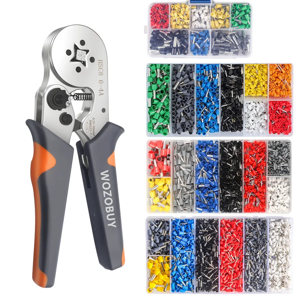 WOZOBUY Hexagonal Sawtooth Self-Adjustable Ratchet,Ferrule Crimping Tool Kit, with 400/800/1200/1800/1900pcs Wire Terminals
WOZOBUY Hexagonal Sawtooth Self-Adjustable Ratchet,Ferrule Crimping Tool Kit, with 400/800/1200/1800/1900pcs Wire Terminals