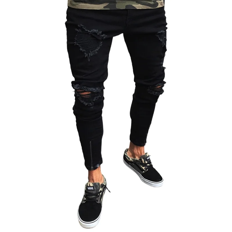 Men Jeans Skinny Ripped Destroyed Stretch Slim Fit HopHop Pants Harajuku Streetwear Black Fashion Korean Men Clothes Jeans Pants 
Men Jeans Skinny Ripped Destroyed Stretch Slim Fit HopHop Pants Harajuku Streetwear Black Fashion Korean Men Clothes Jeans Pants