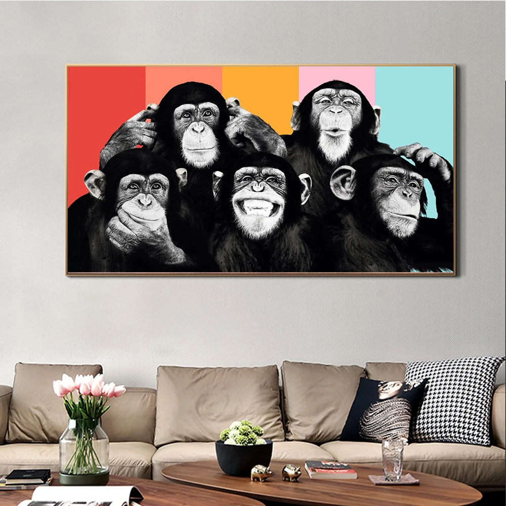JOYLOVE Funny Monkeys Graffiti Canvas Paintings On The Wall Posters And Prints Modern Animals Art Pictures Kids Room Decor
JOYLOVE Funny Monkeys Graffiti Canvas Paintings On The Wall Posters And Prints Modern Animals Art Pictures Kids Room Decor