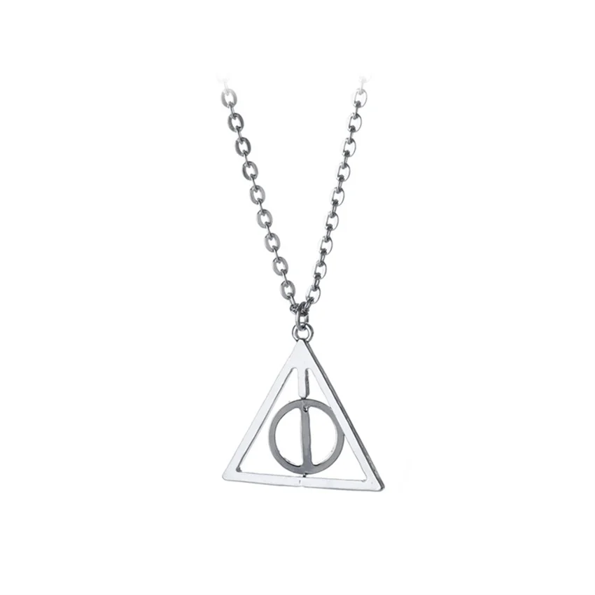 2021 New Fashion Movie Deathly Hallows Resurrection Stone Pendant Necklace Women Men Triangle Alloy Collar Necklace Jewelry
2021 New Fashion Movie Deathly Hallows Resurrection Stone Pendant Necklace Women Men Triangle Alloy Collar Necklace Jewelry