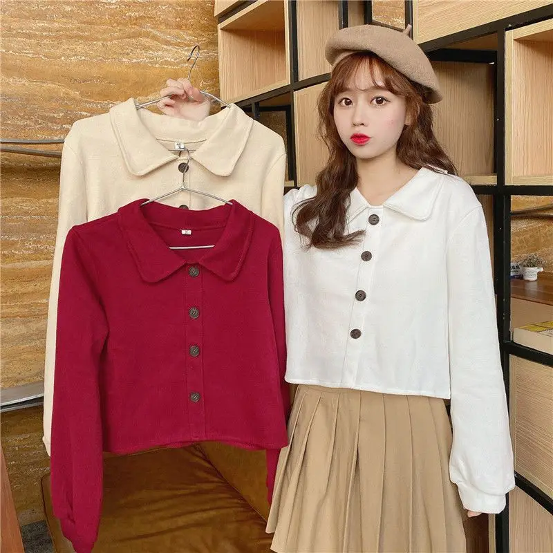coats Women Korean fashion Doll collar long-sleeve shirt jacket female versatile oversized thin spring autumn woman pullover
coats Women Korean fashion Doll collar long-sleeve shirt jacket female versatile oversized thin spring autumn woman pullover