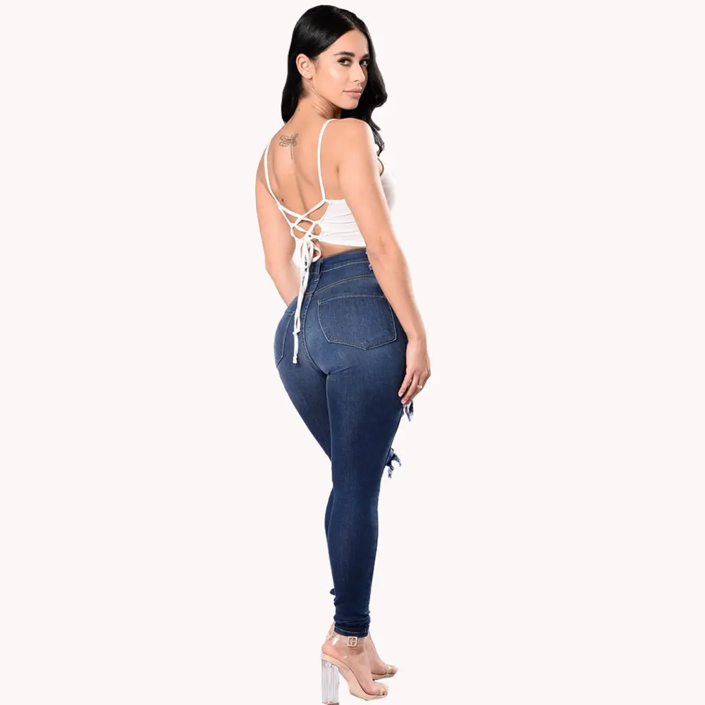 Spring 2020 Blue Skinny Jeans with Holes Tight Strechy Sexy High Waist Jeans for Women
Spring 2020 Blue Skinny Jeans with Holes Tight Strechy Sexy High Waist Jeans for Women