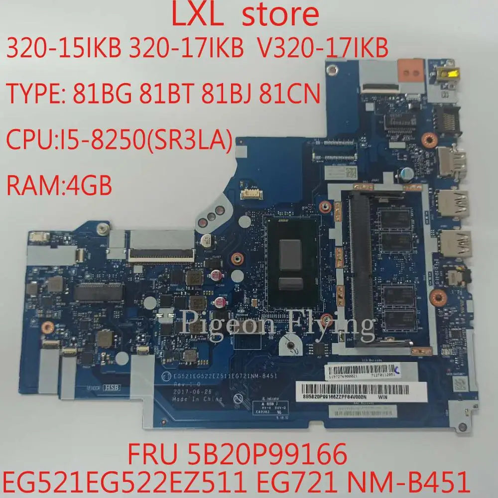 

NM-B451 for lenovo ideapad 320-17IKB V320-17IKB 320-15IKB motherboard Mainboard FRU 5B20P99166 CPU:I5-8250U 4G DDR4 81BG 81BT