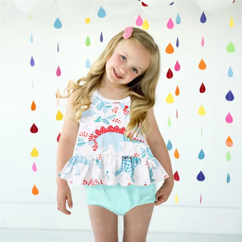 Girls Casual Two-piece Clothes Set, Round Collar Sleeveless Dinosaur Cartoon Printed Pattern Tops and Shorts, Dark Purple/ White
Girls Casual Two-piece Clothes Set, Round Collar Sleeveless Dinosaur Cartoon Printed Pattern Tops and Shorts, Dark Purple/ White