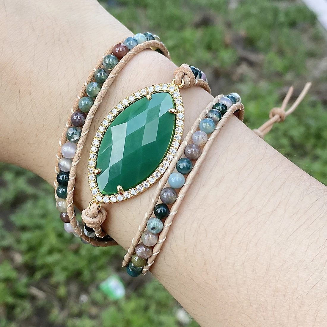 Fashion Beaded Boho Bracelet Jewelry Handmade Natural Stones Charm Crystal Cubic Zircon 3 Strands Wrap Bracelets Drop Shipping
Fashion Beaded Boho Bracelet Jewelry Handmade Natural Stones Charm Crystal Cubic Zircon 3 Strands Wrap Bracelets Drop Shipping