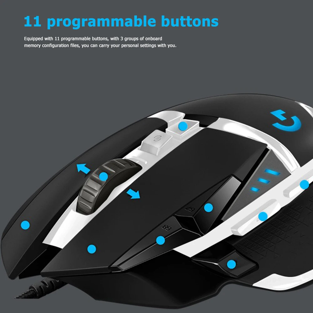 Logitech G502 Programmable Mouse 16,000DPI Adjustable SE RGB Optical HERO Sensor for Household Computer Accessories
Logitech G502 Programmable Mouse 16,000DPI Adjustable SE RGB Optical HERO Sensor for Household Computer Accessories