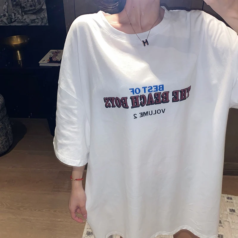 Short Sleeve T-shirt Women Korean-style Summer Loose-Fit T-shirt Fashion Casual Round Neckline T-shirt
Short Sleeve T-shirt Women Korean-style Summer Loose-Fit T-shirt Fashion Casual Round Neckline T-shirt
