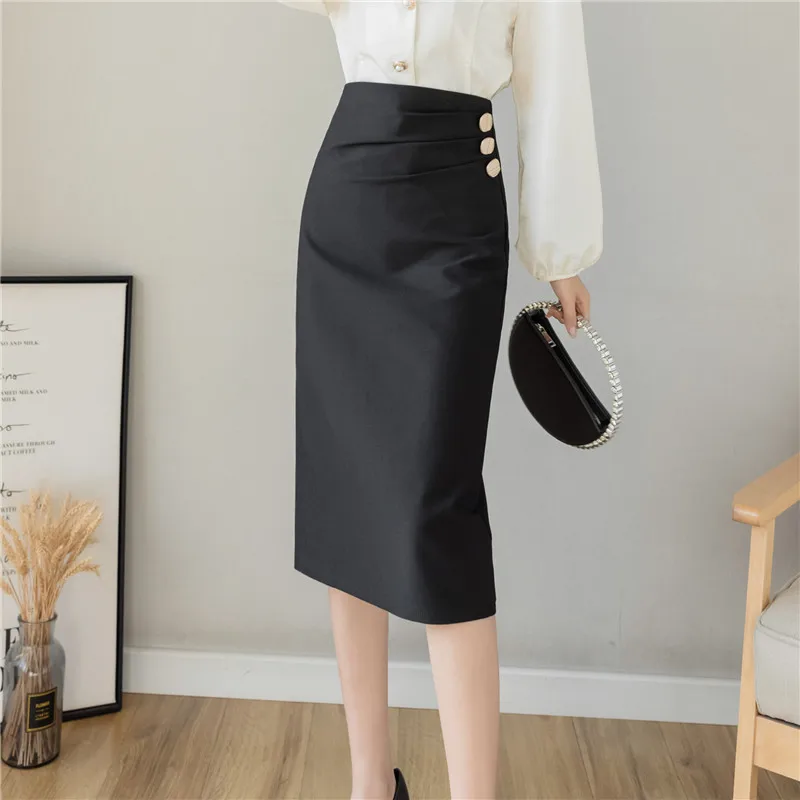 2021 Women's Professional High Waist Black Skirt Slim Temperament Mid-length Women's Professional Wear Female Package Hip Skirts
2021 Women's Professional High Waist Black Skirt Slim Temperament Mid-length Women's Professional Wear Female Package Hip Skirts