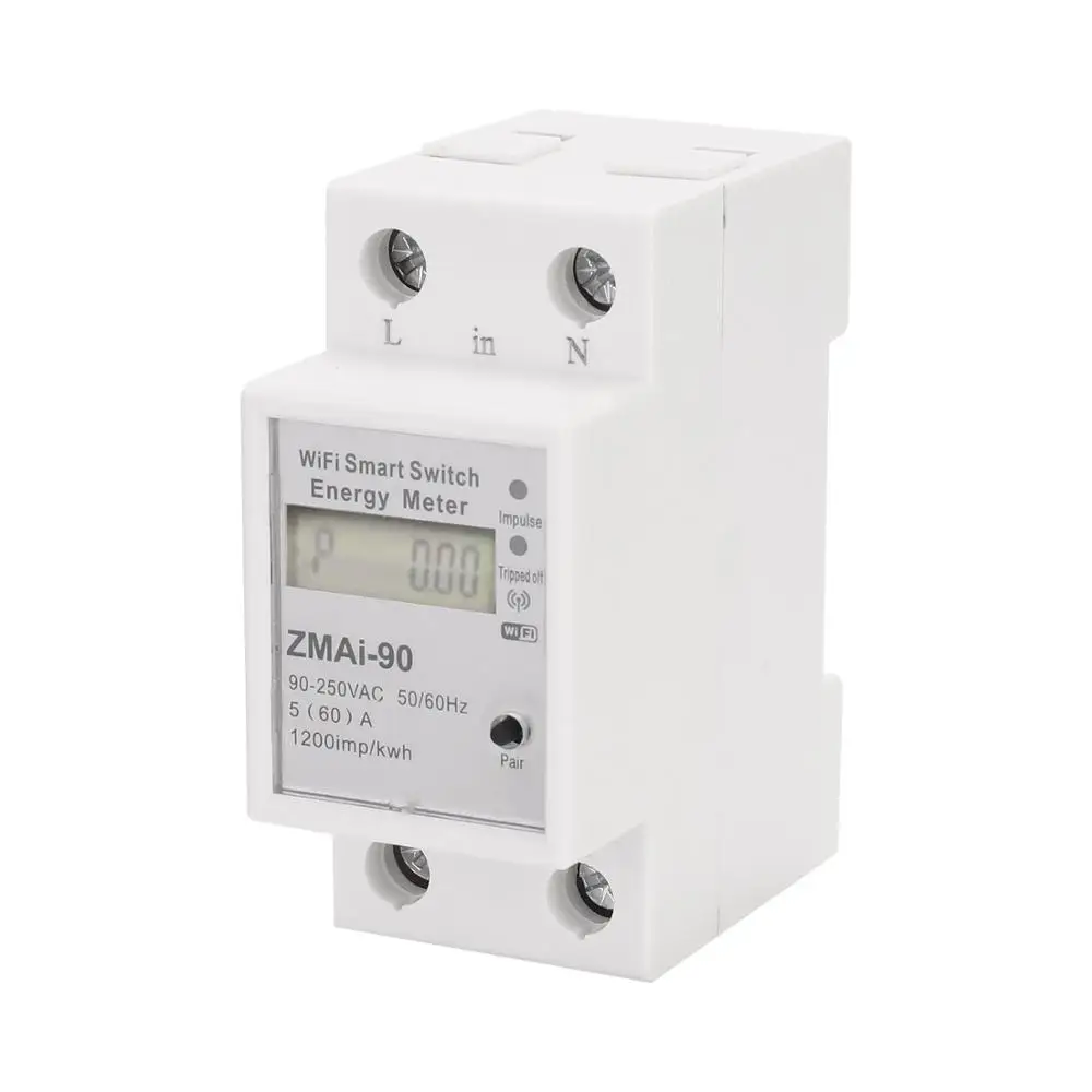 Single Phase Din Rail Wifi Intelligent Energy Meter Power Consumption Kwh Meter Wattmeter
Single Phase Din Rail Wifi Intelligent Energy Meter Power Consumption Kwh Meter Wattmeter