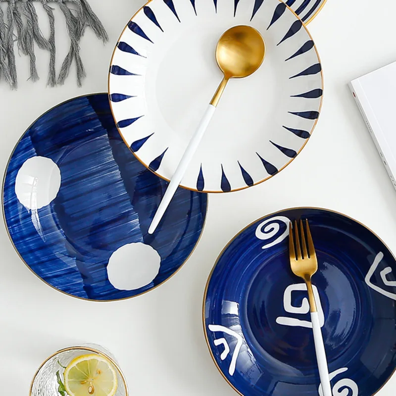 Japanese Style Striped Ceramic Plate Steak Food Plate Noodle Bowl Tableware Dessert Dish Breakfast Dinner Dish Dinnerware Set
Japanese Style Striped Ceramic Plate Steak Food Plate Noodle Bowl Tableware Dessert Dish Breakfast Dinner Dish Dinnerware Set