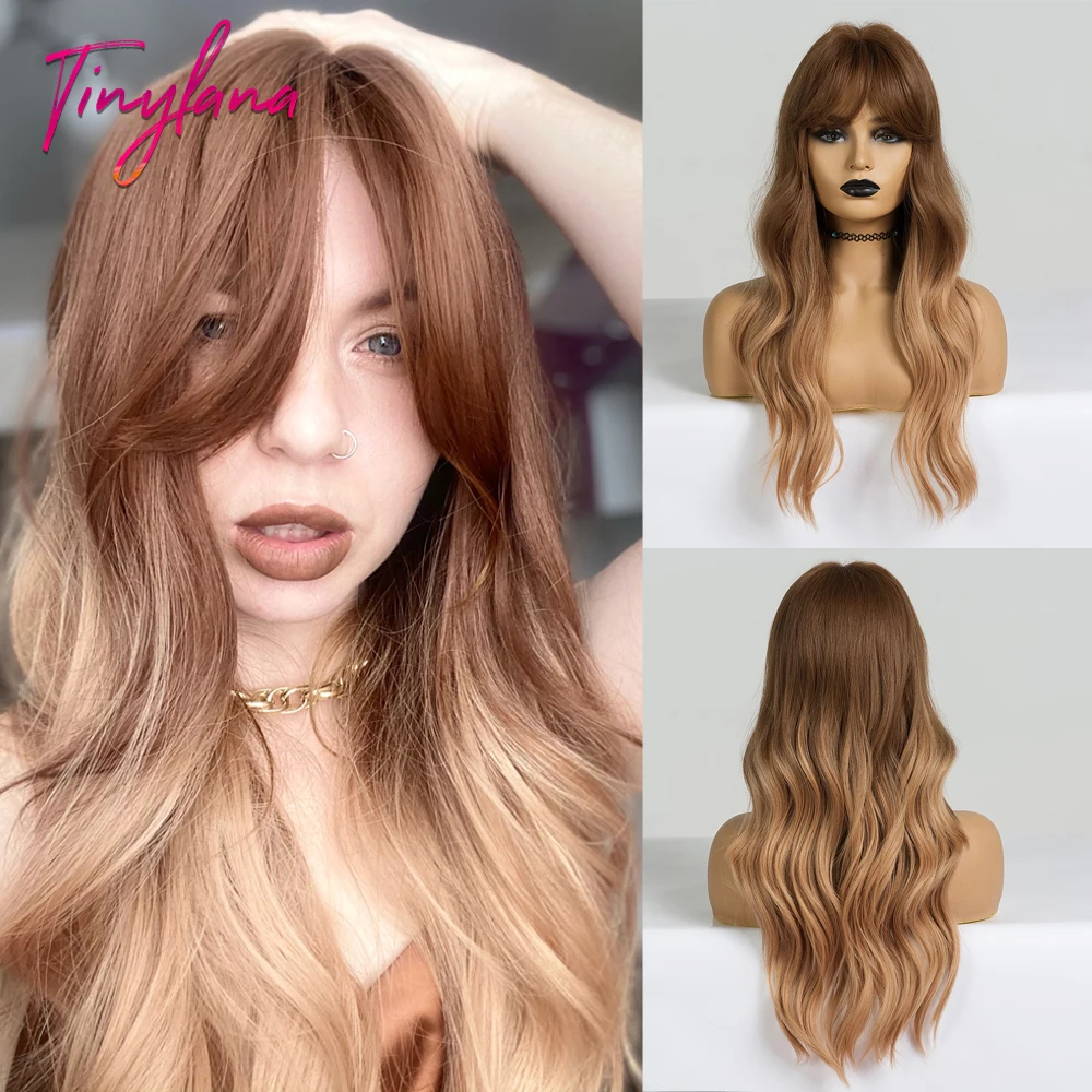 TINY LANA Long Wavy Synthetic Wigs With Side Bangs Omber Dark Brown Color Natural Wigs for women Party Cosplay Heat Resistant
TINY LANA Long Wavy Synthetic Wigs With Side Bangs Omber Dark Brown Color Natural Wigs for women Party Cosplay Heat Resistant