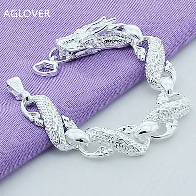 AGLOVER 925 Sterling Silver Dragon Cuff Bracelet For Men Woman Charm Wedding Engagement Party Fashion Jewelry Gifts
AGLOVER 925 Sterling Silver Dragon Cuff Bracelet For Men Woman Charm Wedding Engagement Party Fashion Jewelry Gifts