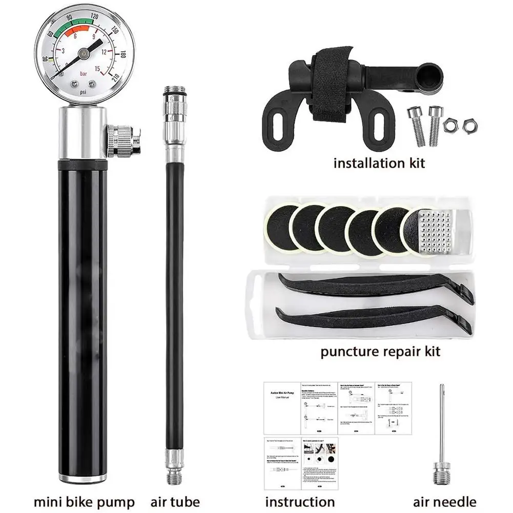 Portable Mini Bike Air Pump With Gauge 210Psi Presta Schrader Valve For MTB Bike Ball Air Pump Bicycle Bike Inflator Tire Pump
Portable Mini Bike Air Pump With Gauge 210Psi Presta Schrader Valve For MTB Bike Ball Air Pump Bicycle Bike Inflator Tire Pump