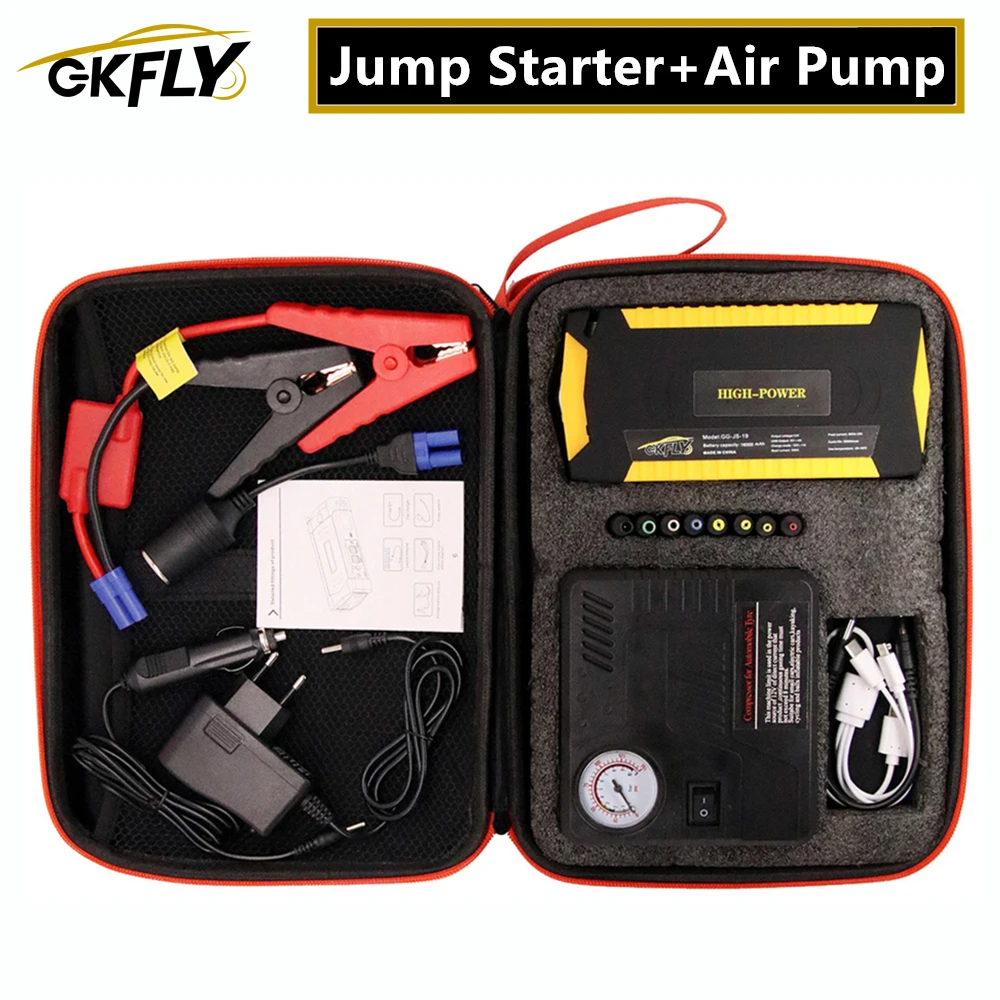 GKFLY 12V 16000mA Jump Starter Emergency Starting Device Car Booster & Air Pump Compressor For Petrol Diesel Car Multifunction
GKFLY 12V 16000mA Jump Starter Emergency Starting Device Car Booster & Air Pump Compressor For Petrol Diesel Car Multifunction