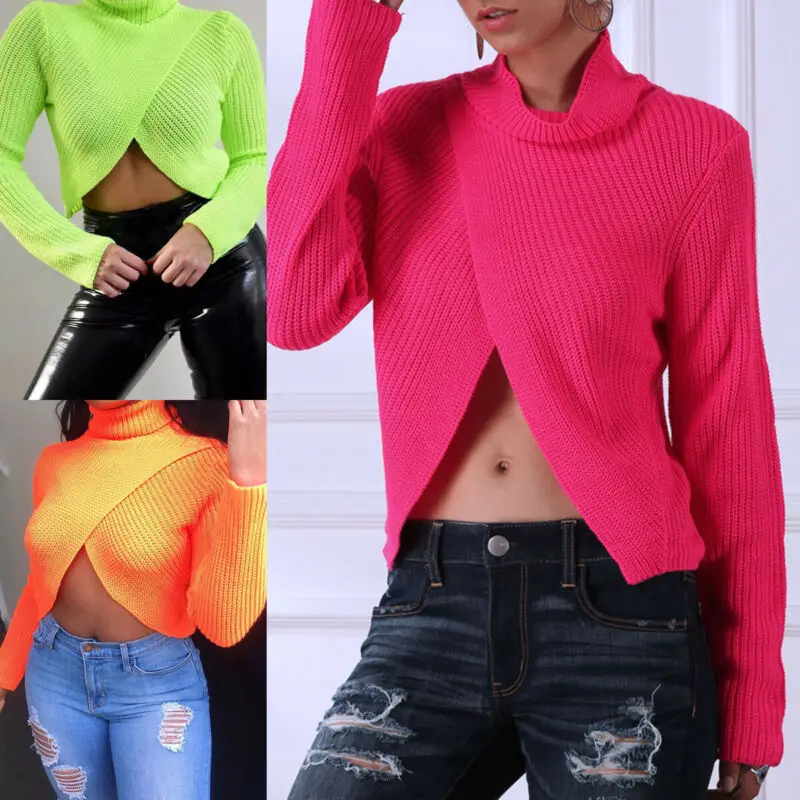 Womens Long Sleeve Sweaters Slim Cropped Top Turtleneck Knit Sweater Women Knitwear Pullover Top New Fashion Streetwear
Womens Long Sleeve Sweaters Slim Cropped Top Turtleneck Knit Sweater Women Knitwear Pullover Top New Fashion Streetwear