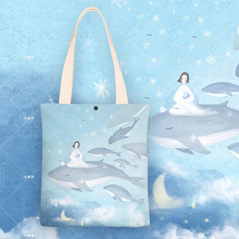 Creative illustration Designer Bag Whale Girl Shoulder Bag For Women Velvet Canvas Bags Student Book Bag Shopping Bag Handbag
Creative illustration Designer Bag Whale Girl Shoulder Bag For Women Velvet Canvas Bags Student Book Bag Shopping Bag Handbag