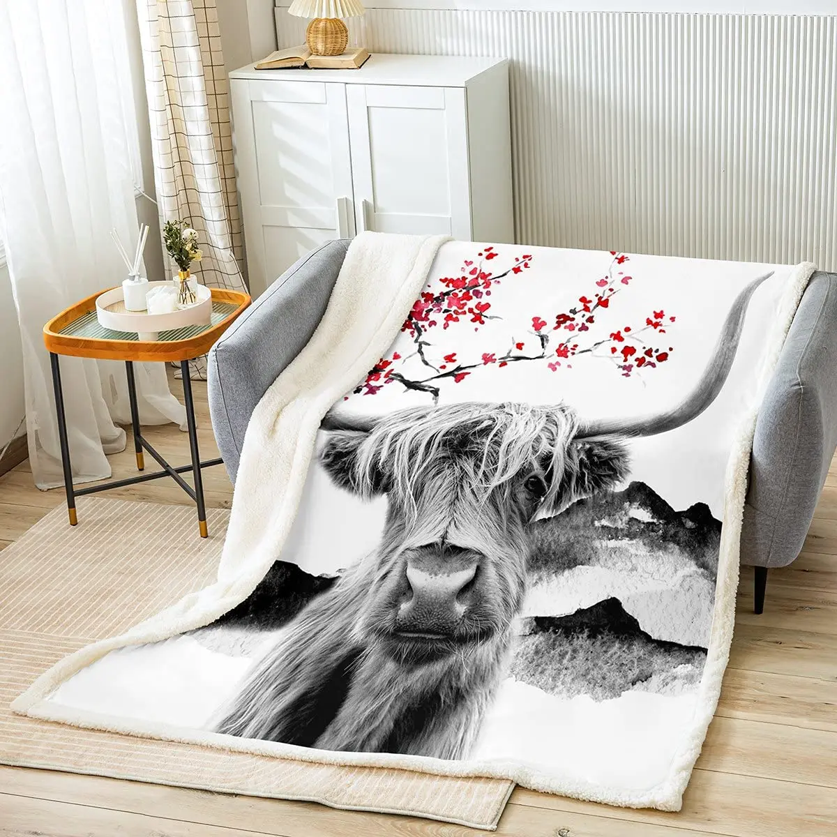 Manfei Highland Cattle Throw Blanket Cute Floral Bull Cow Print Fleece Blanket for Couch Sofa Animal Theme Bed Blanket
Manfei Highland Cattle Throw Blanket Cute Floral Bull Cow Print Fleece Blanket for Couch Sofa Animal Theme Bed Blanket