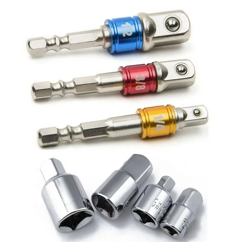 7cs Socket Adapte Bits Set Hex Drill Nut Driver Power Shank 1/4" 3/8" 1/2" Tools
7cs Socket Adapte Bits Set Hex Drill Nut Driver Power Shank 1/4" 3/8" 1/2" Tools