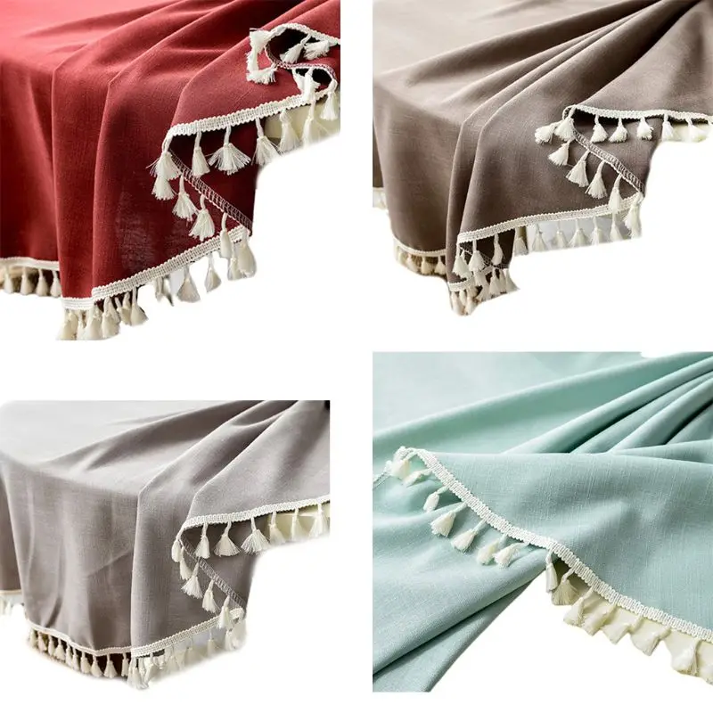Nordic Style Tassels Round Tablecloth Plain Solid Color Dust-Proof Water Resistant Faux Cotton Linen Kitchen Table Cover
Nordic Style Tassels Round Tablecloth Plain Solid Color Dust-Proof Water Resistant Faux Cotton Linen Kitchen Table Cover
