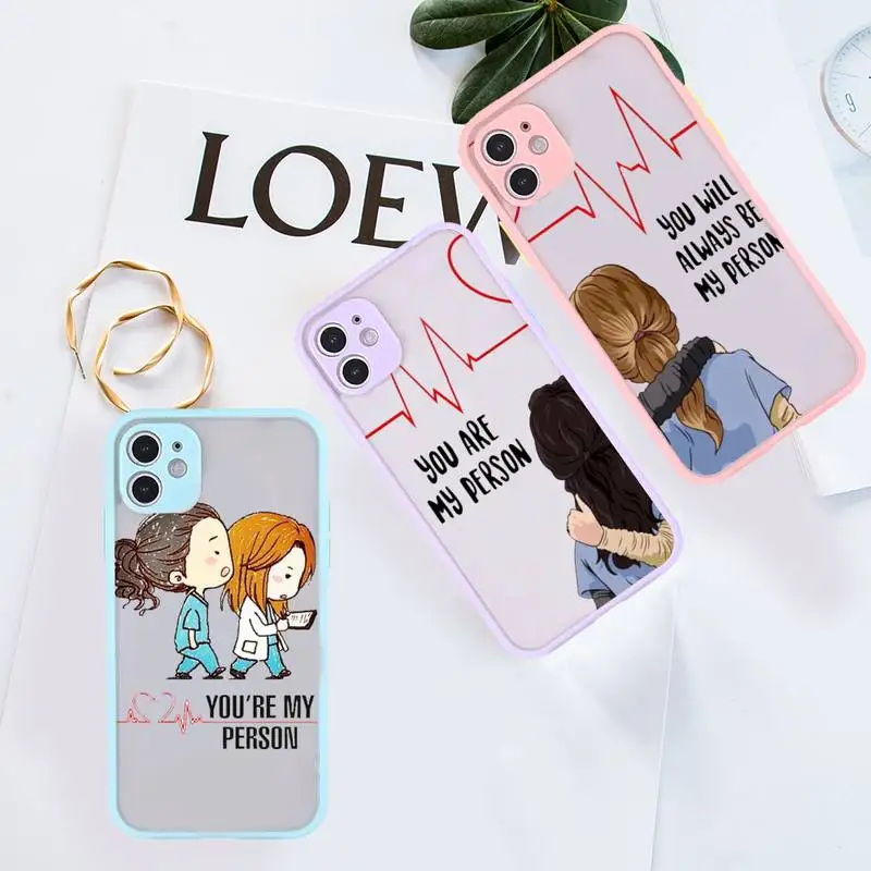 Greys Anatomy You're My Person Phone Case For iPhone 12 11 Mini Pro XR XS Max 7 8 Plus X Matte transparent Purple Back Cover
Greys Anatomy You're My Person Phone Case For iPhone 12 11 Mini Pro XR XS Max 7 8 Plus X Matte transparent Purple Back Cover