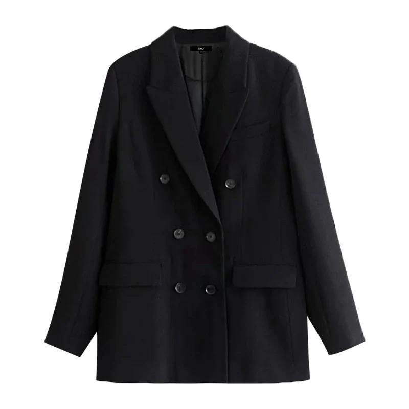 Blazer Coat Vintage Long Sleeve Pockets Female Outerwear Chic Veste Femme Women Fashion Double Breasted Black
Blazer Coat Vintage Long Sleeve Pockets Female Outerwear Chic Veste Femme Women Fashion Double Breasted Black