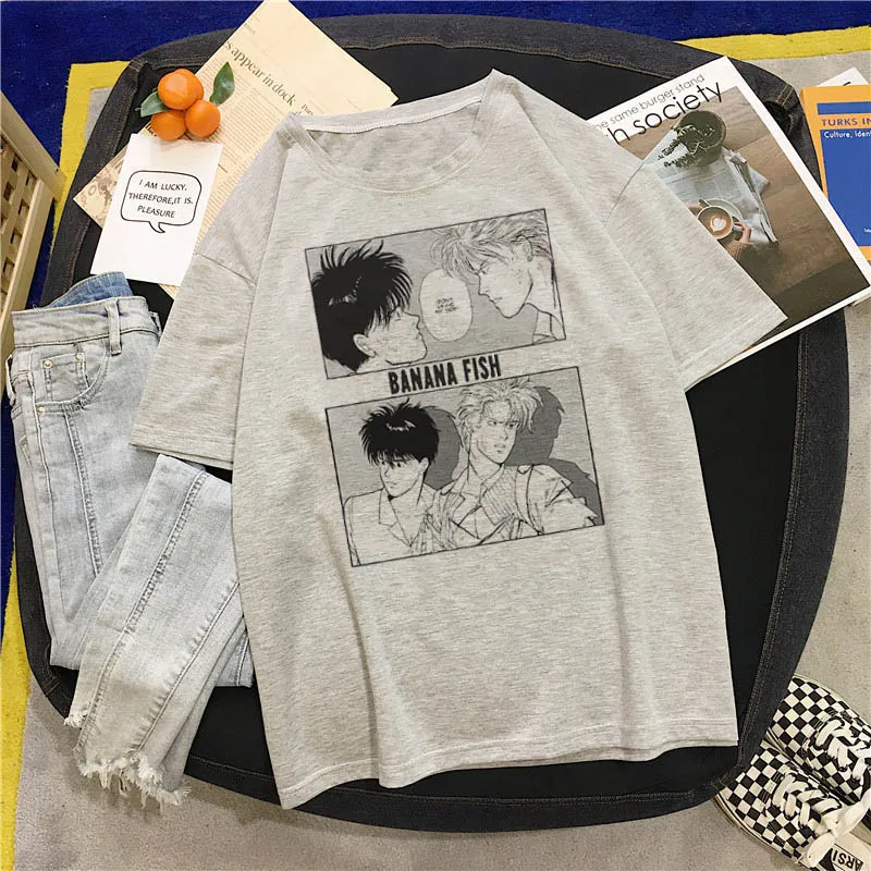 Japanese Anime Banana Fish T-shirt Cartoon Boy Cartoon Harajuku Style Loose Short Sleeve Top Streetwear Y2k Oversized T-shirt 
Japanese Anime Banana Fish T-shirt Cartoon Boy Cartoon Harajuku Style Loose Short Sleeve Top Streetwear Y2k Oversized T-shirt