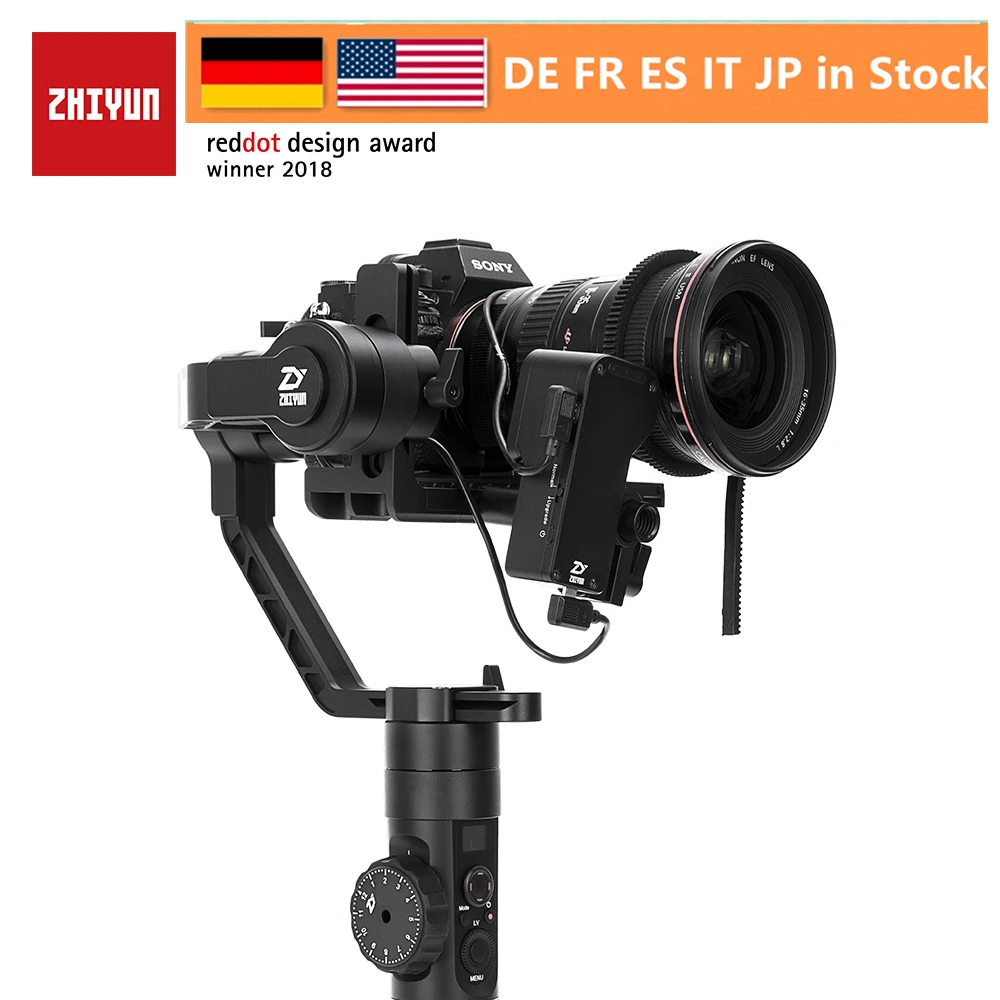 ZHIYUN Official Crane 2 3-Axis Gimbal Stabilizer for All Models of DSLR Mirrorless Camera Canon 5D2/3/4 with Servo Follow Focus
ZHIYUN Official Crane 2 3-Axis Gimbal Stabilizer for All Models of DSLR Mirrorless Camera Canon 5D2/3/4 with Servo Follow Focus