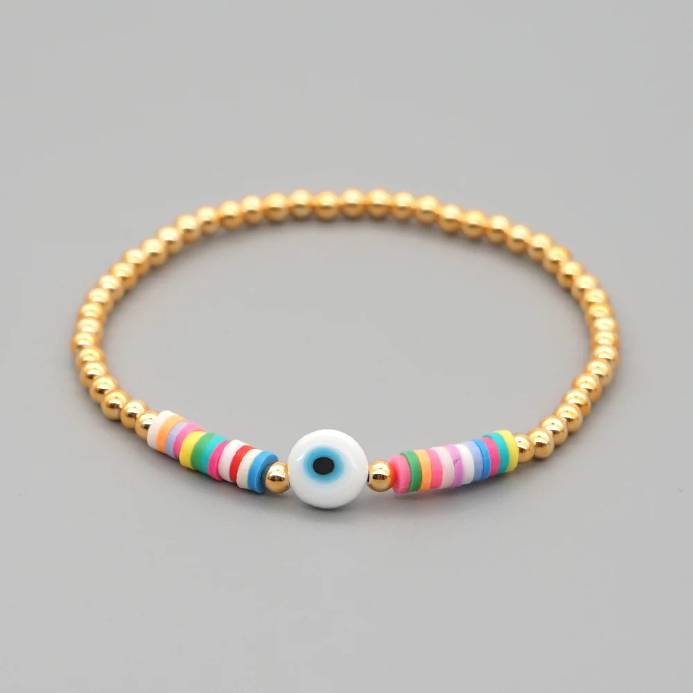 Go2Boho Turkish Evil Eye Bracelet for Women Heishi Bracelets Pulseras Greek Eye Jewelry Gold Color Beaded High Quality Braclet 
Go2Boho Turkish Evil Eye Bracelet for Women Heishi Bracelets Pulseras Greek Eye Jewelry Gold Color Beaded High Quality Braclet