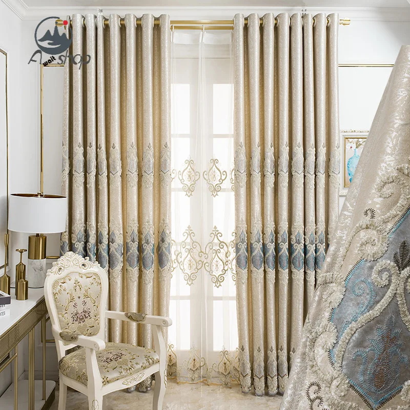 AS High-end atmosphere European luxury floor-to-ceiling windows embroidered shading Curtains for Living dining room bedroom
AS High-end atmosphere European luxury floor-to-ceiling windows embroidered shading Curtains for Living dining room bedroom