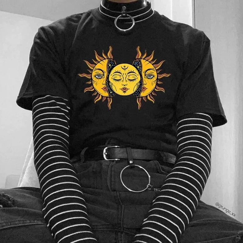 Harajuku Sun And Moon Graphic Sleeve Tops Novelty Funny T Shirt Women Casual Oversized Printed T Shirt Women Clothing T-shirts
Harajuku Sun And Moon Graphic Sleeve Tops Novelty Funny T Shirt Women Casual Oversized Printed T Shirt Women Clothing T-shirts