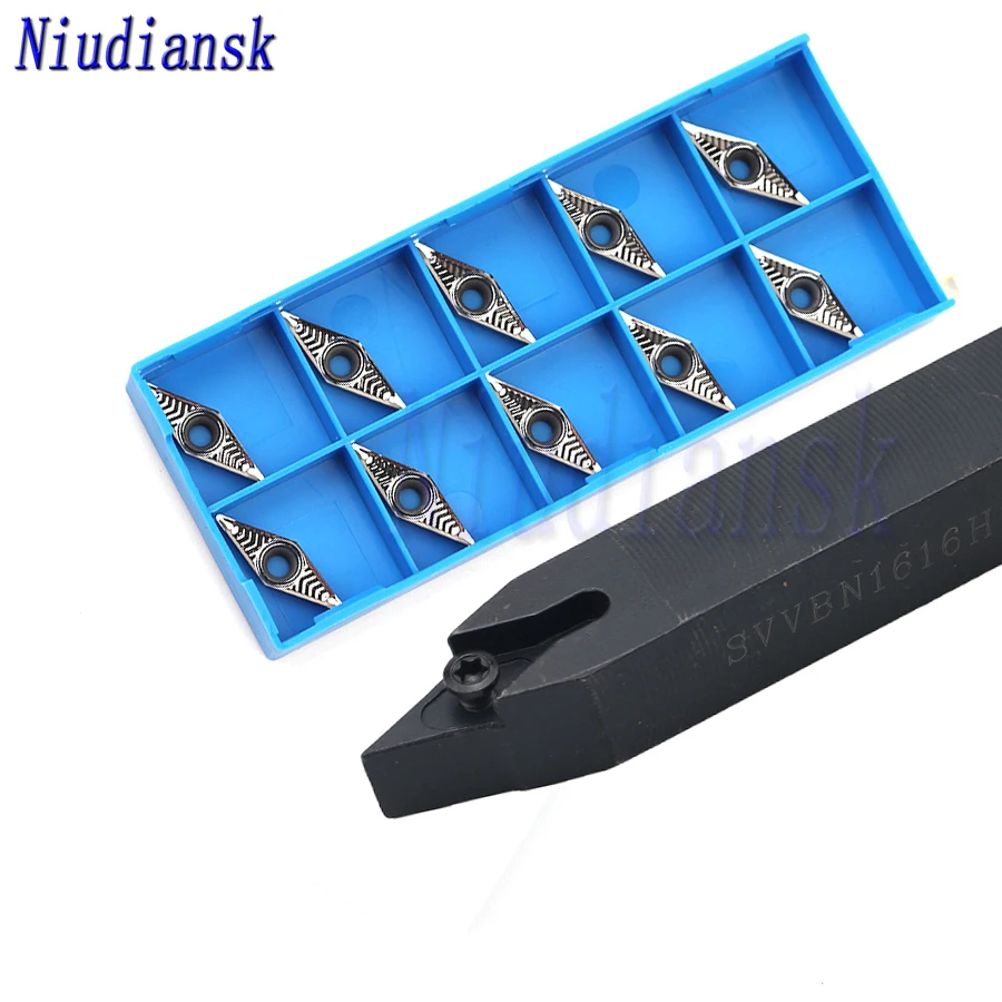 10pcs VBGT1103 Carbide Inserts SVVBN1010 1212 SVVBN1616H11 External Turning Tool Arbor SVVBN2020K11 SVVBN2525M11 Lathe Tool Set
10pcs VBGT1103 Carbide Inserts SVVBN1010 1212 SVVBN1616H11 External Turning Tool Arbor SVVBN2020K11 SVVBN2525M11 Lathe Tool Set