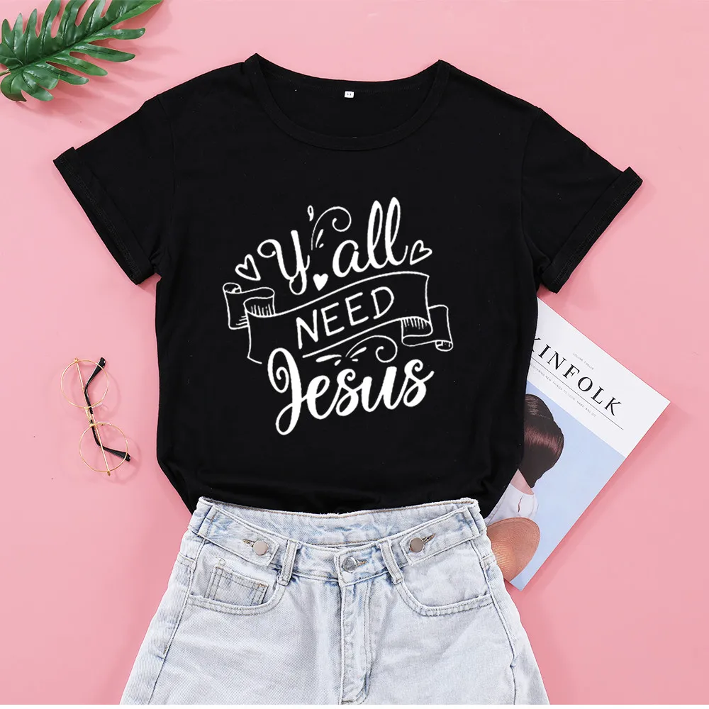 Yall Need Jesus Funny Graphic 90s Aesthetic Women Tshirt Fashion Christian Cotton Female Clothing Crew Neck Short Sleeve Top Tee
Yall Need Jesus Funny Graphic 90s Aesthetic Women Tshirt Fashion Christian Cotton Female Clothing Crew Neck Short Sleeve Top Tee