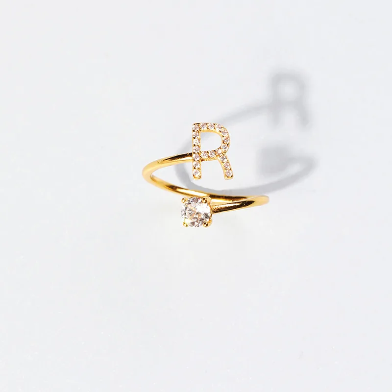 Luxury Korean Letter Ring Zircon Gold Rhinestone High Quality Women Elegant Open Ring Fashion Temperament Gift Jewelry
Luxury Korean Letter Ring Zircon Gold Rhinestone High Quality Women Elegant Open Ring Fashion Temperament Gift Jewelry