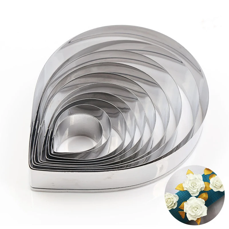 Water Drop Rose Flower Cookie Cutter Mold Stainless Steel Polymer Clay Cutting Mould Petal Fondant Cake Decorating Supplies Tool 
Water Drop Rose Flower Cookie Cutter Mold Stainless Steel Polymer Clay Cutting Mould Petal Fondant Cake Decorating Supplies Tool
