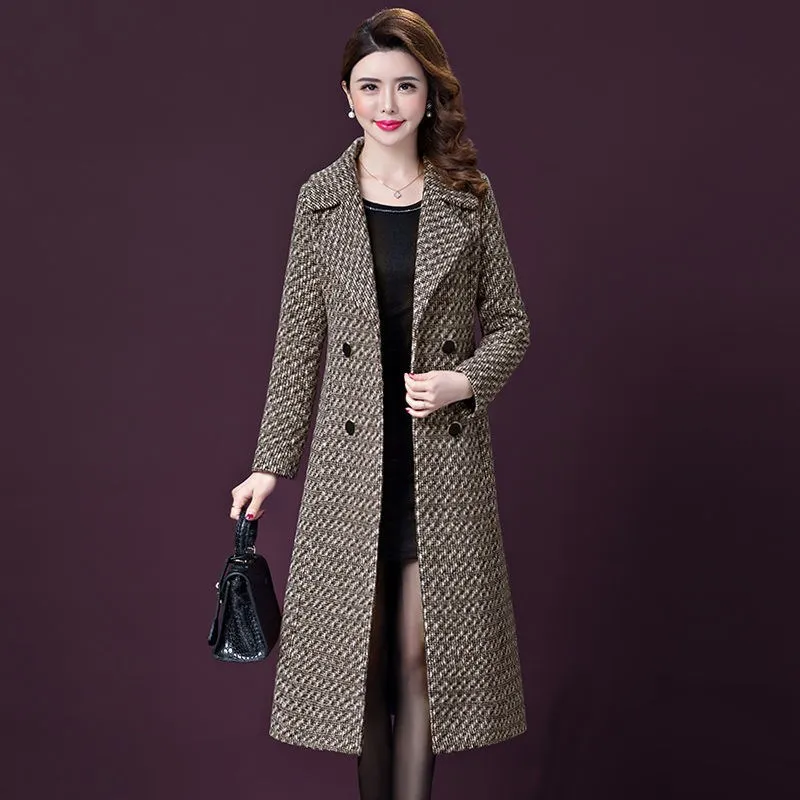 Autumn Winter Windbreaker Jacket Clothing Slim Temperament Classic Plaid Outerwear Mid-Long Over-the-knee Trendy trend coat
Autumn Winter Windbreaker Jacket Clothing Slim Temperament Classic Plaid Outerwear Mid-Long Over-the-knee Trendy trend coat