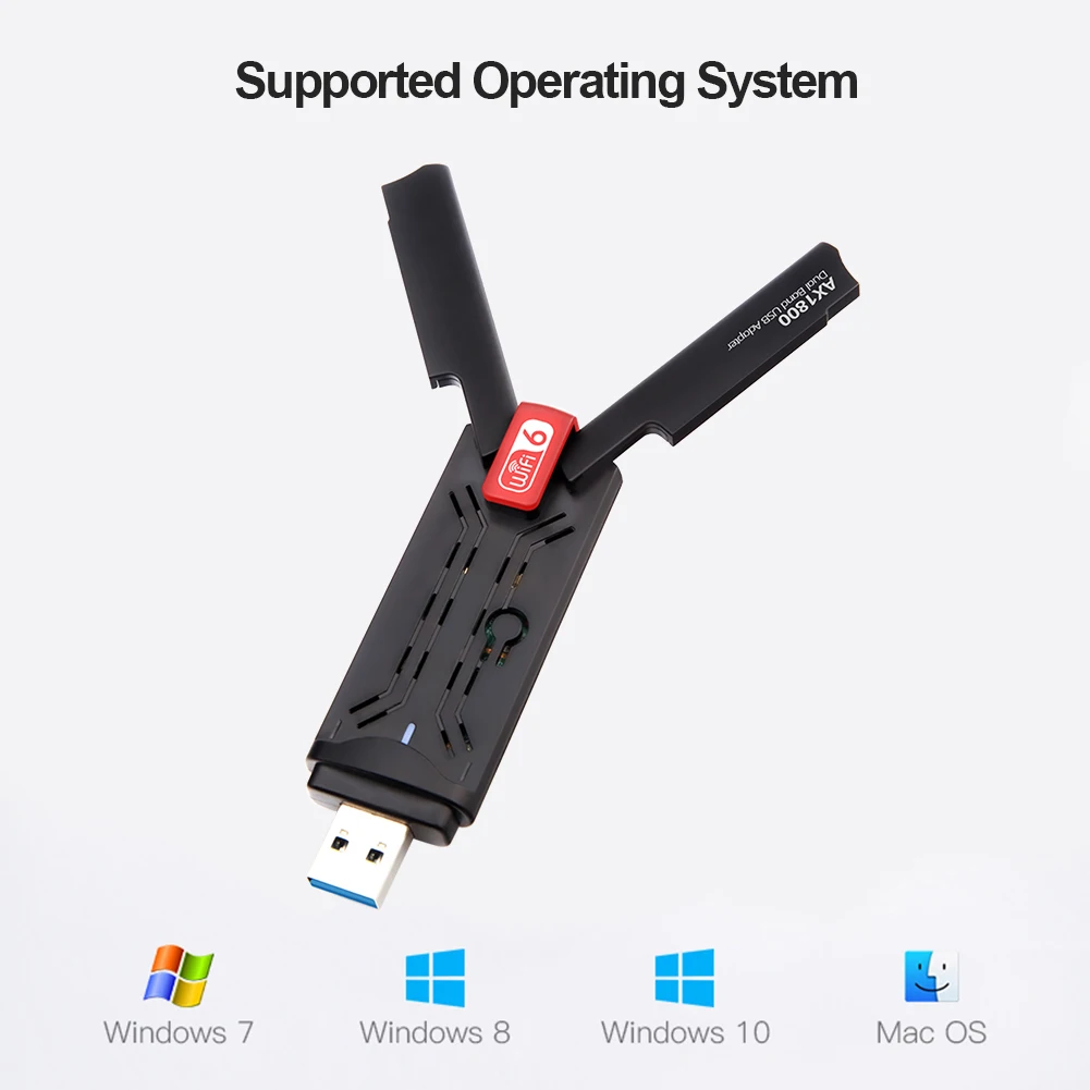 AX1800 Wireless USB WiFi Adapter 2.4GHz+5GHz PC Computer Dongle Network Card USB3.0 1800Mbps High Speed Transmission Accessores
AX1800 Wireless USB WiFi Adapter 2.4GHz+5GHz PC Computer Dongle Network Card USB3.0 1800Mbps High Speed Transmission Accessores