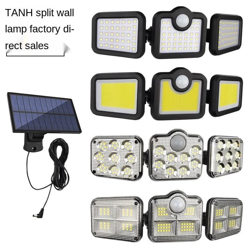 171 COB Solar LED Light Outdoor 3 Head Motion Sensor 270 Wide Angle Illumination Waterproof Lights Wall lamp for Garden Garage
171 COB Solar LED Light Outdoor 3 Head Motion Sensor 270 Wide Angle Illumination Waterproof Lights Wall lamp for Garden Garage