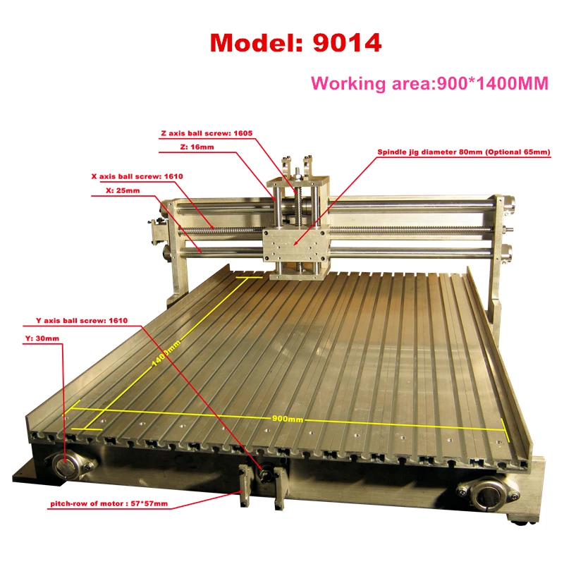 

CNC frame 9014 Ball Screw CNC Router PCB Metal Milling Engraving Machine 6090 Wood Lathe Kits with Z Stroke 100mm