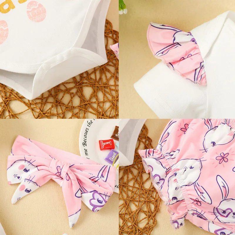 Summer Baby Girl Easter Suit Infant Girls Ruffled Short Sleeve Easter Pattern Romper Tops Shorts Headband Outfits Clothes
Summer Baby Girl Easter Suit Infant Girls Ruffled Short Sleeve Easter Pattern Romper Tops Shorts Headband Outfits Clothes